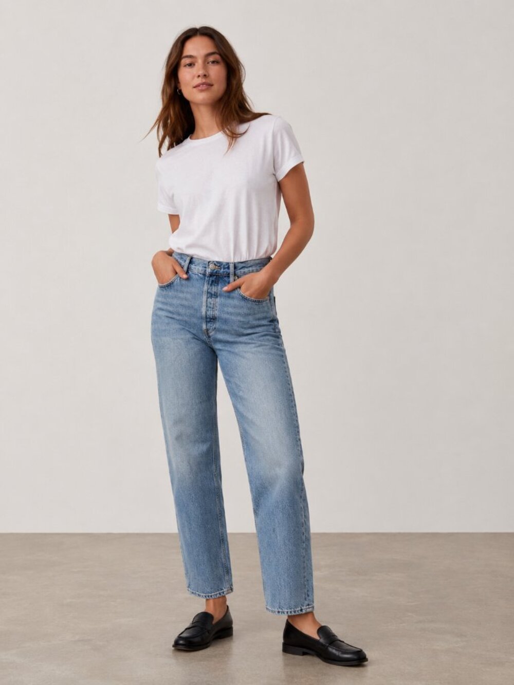 Everlane The Rigid Way High Jean 29 Regular Medium Wash Organic Cotton